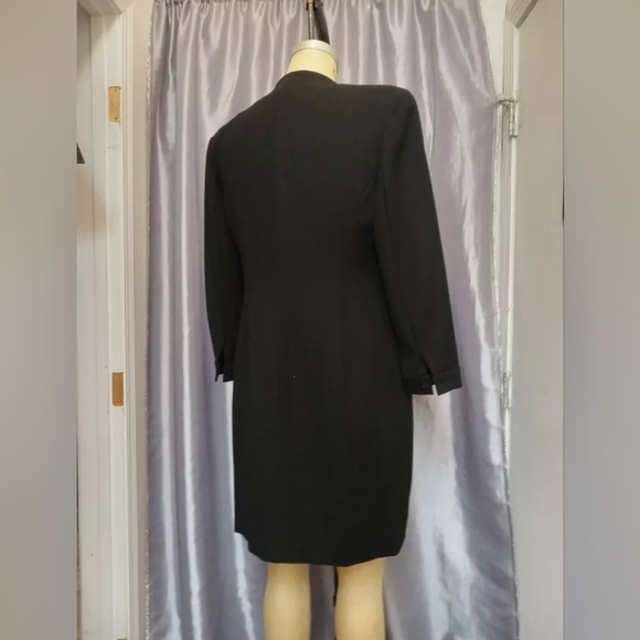 Vintage Giorgio Armani Le Collection Black "Tuxedo" Dress size 12 - Picture 2 of 2